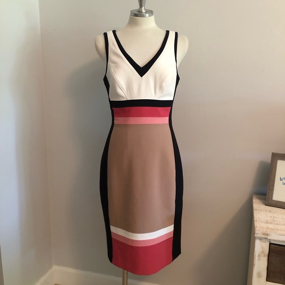 White House Black Market Dresses & Skirts - WHBM Color block dress Sz 6